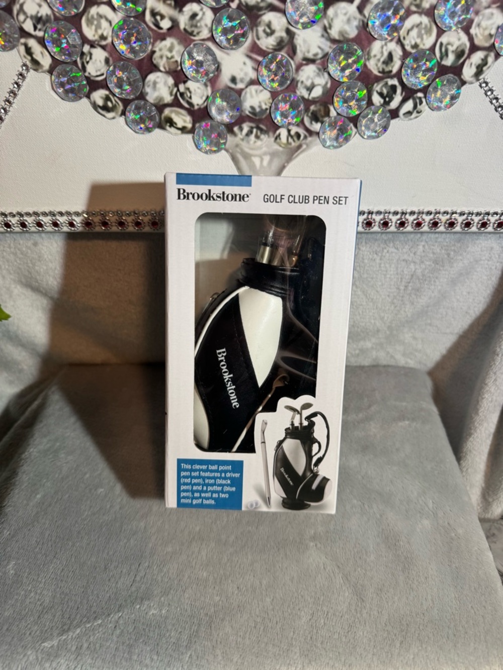 Brookstone Black and White Golf Club Pen Set in Mini Golf Bag